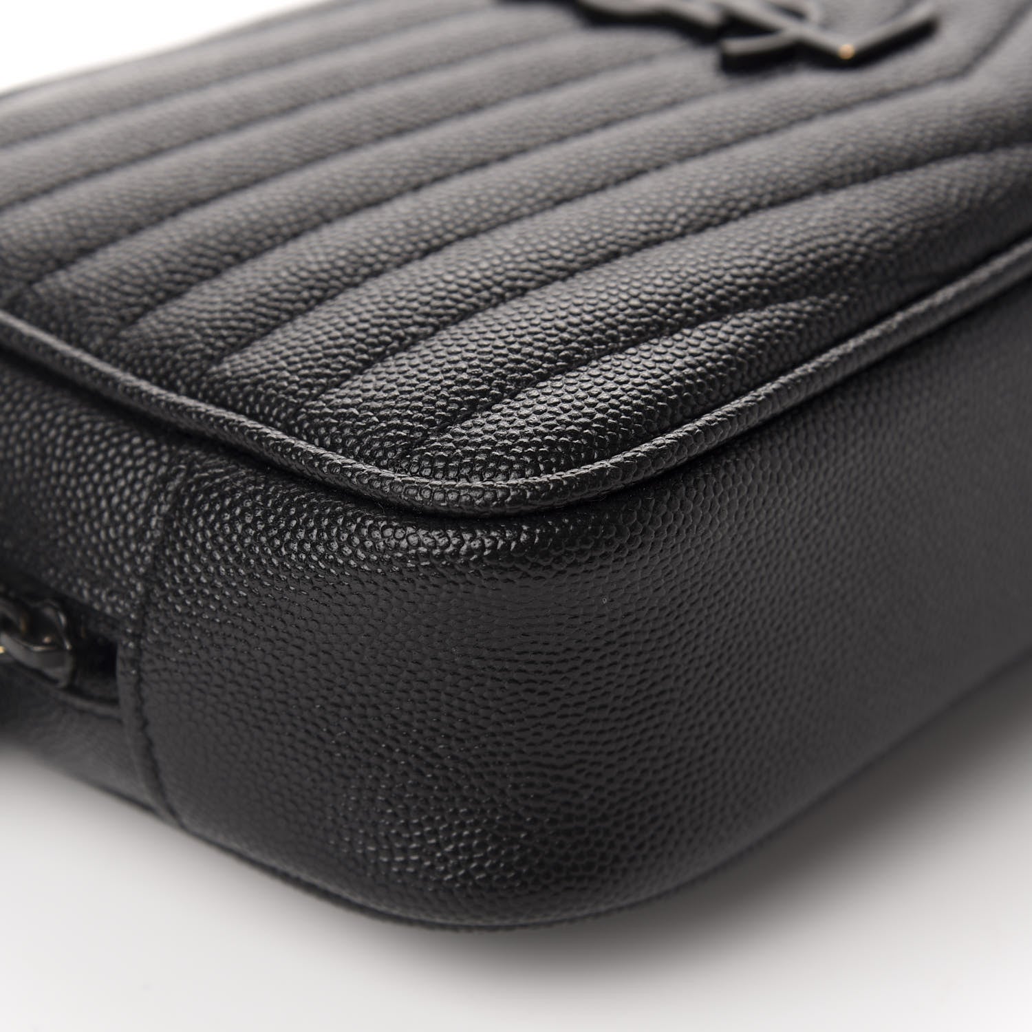 Saint Laurent Grain De Poudre Matelasse Monogram Mini Lou Camera Bag Black 6 of 10
