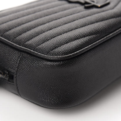 Saint Laurent Grain De Poudre Matelasse Monogram Mini Lou Camera Bag Black 6 of 10