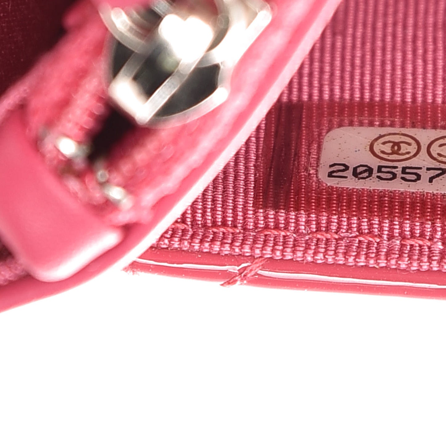 Patent Quilted Wallet On Chain WOC Dark Pink