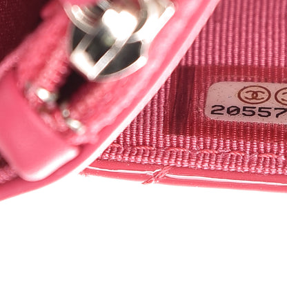 Chanel Patent Quilted Wallet On Chain WOC Dark Pink 8 of 11