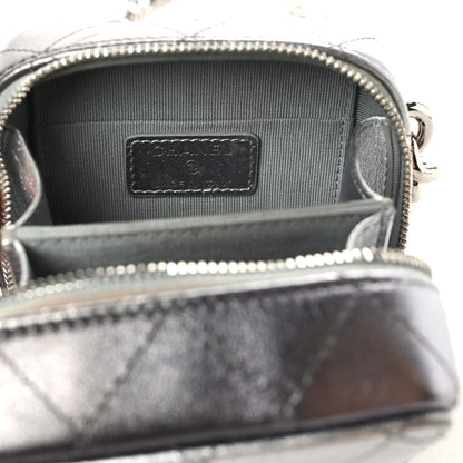 Chanel Metallic Lambskin Quilted Like A Wallet Clutch With Chain Silver 8 of 9