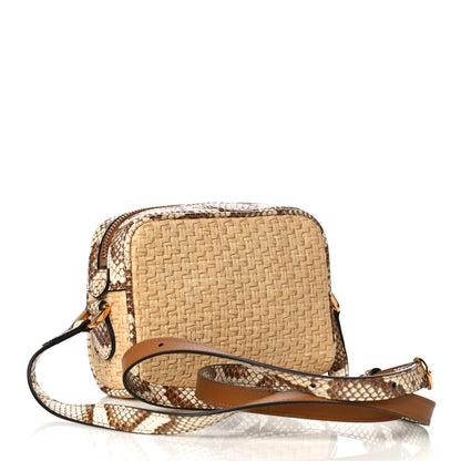 Gucci Raffia Elaphe Mini Ophidia Shoulder Bag Natural Cream Brown 3 of 10