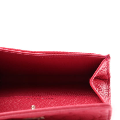 Chanel Caviar Camellia Embossed Card Holder Wallet Pink 5 of 8