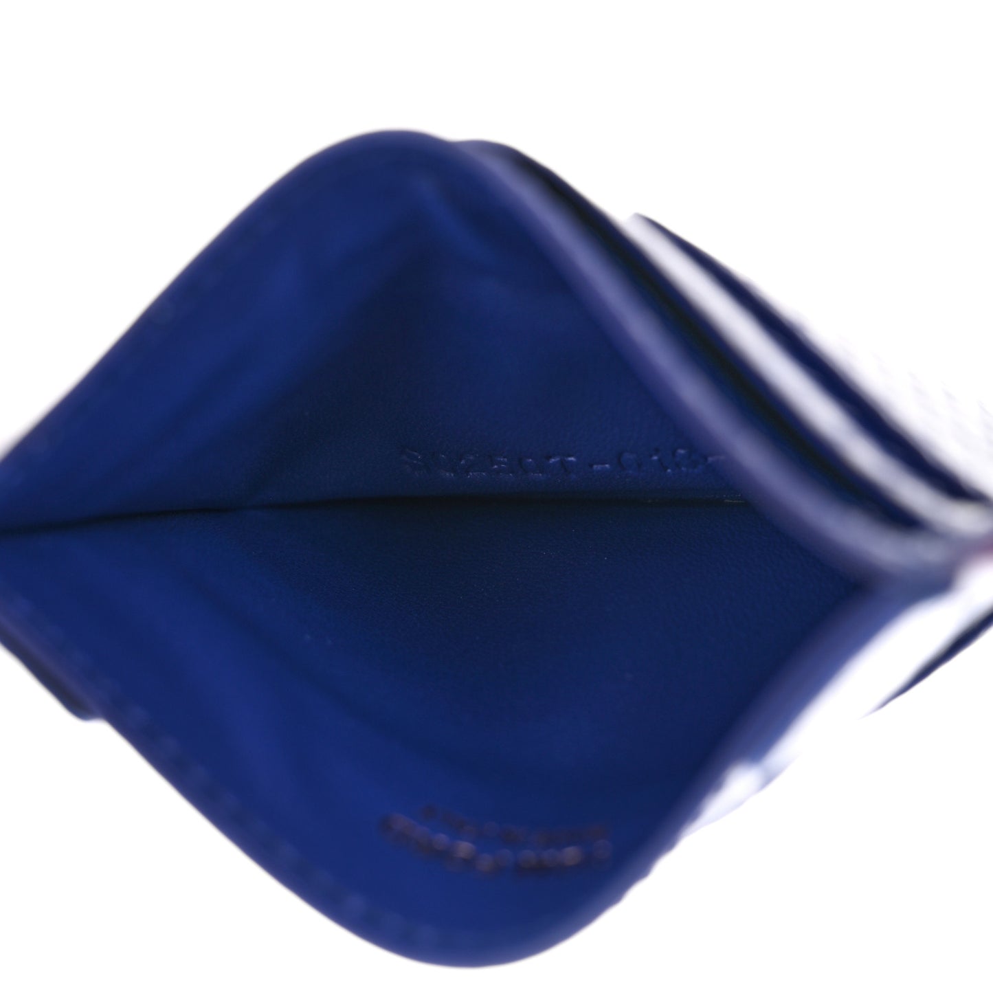 Python Embossed Calfskin Card Holder Yves Blue