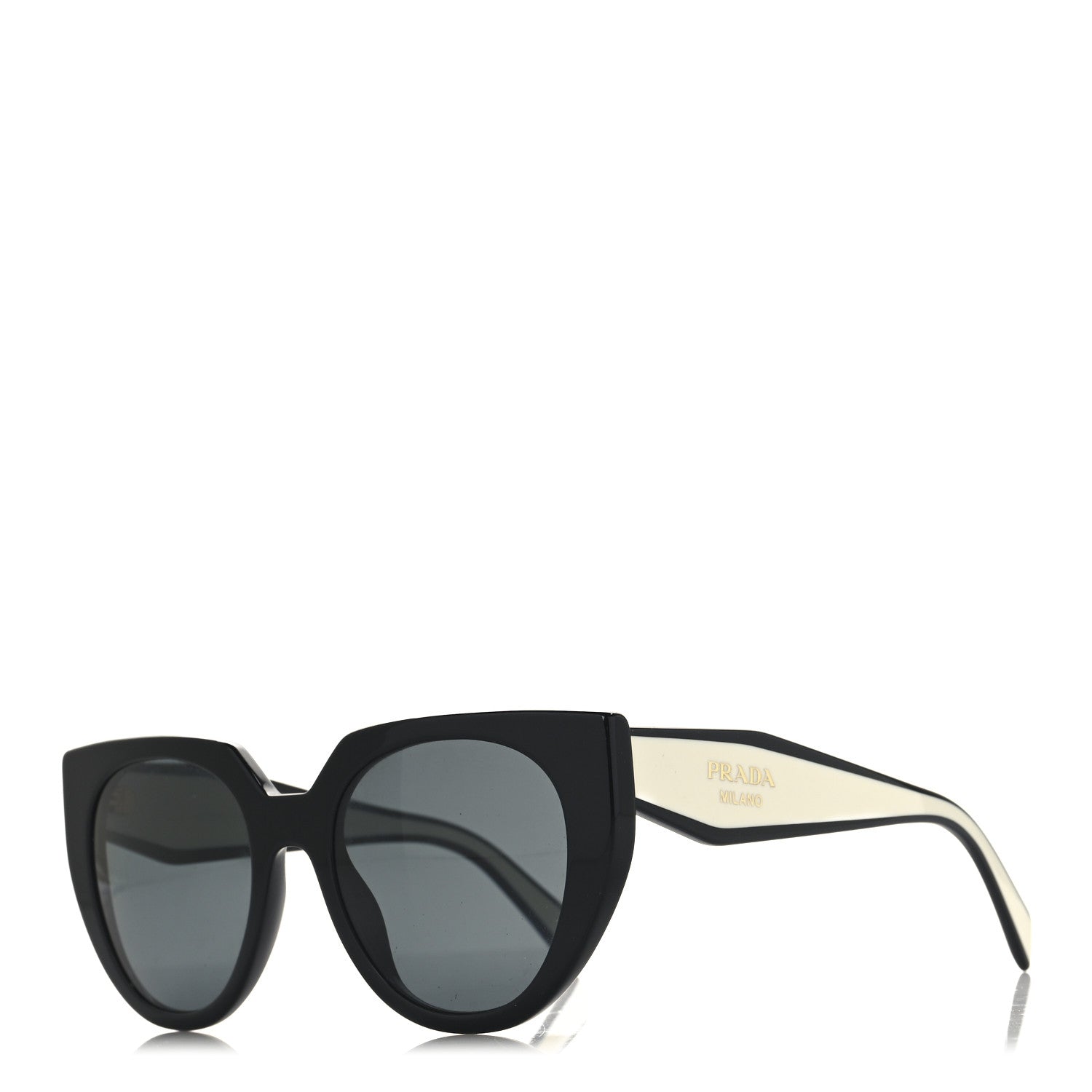 Prada Acetate Square Sunglasses SPR 14W Black White 1 of 7