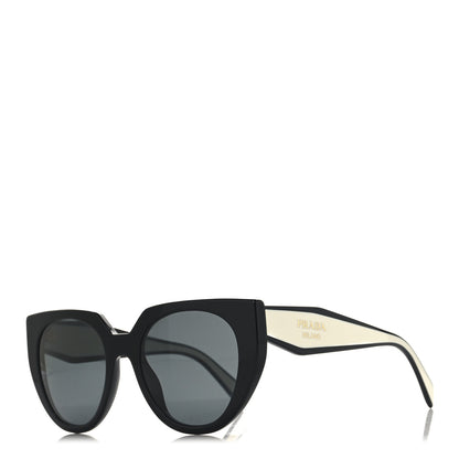 Prada Acetate Square Sunglasses SPR 14W Black White 1 of 7
