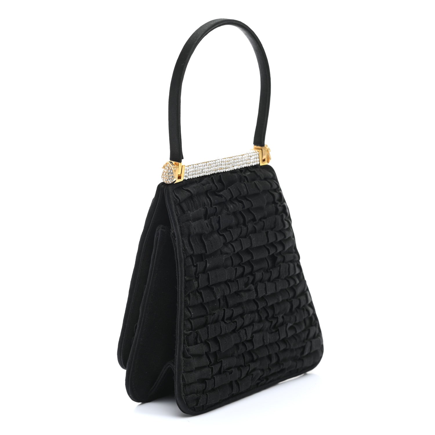 Judith Leiber Swarovski Crystal Satin Evening Bag Black 2 of 7