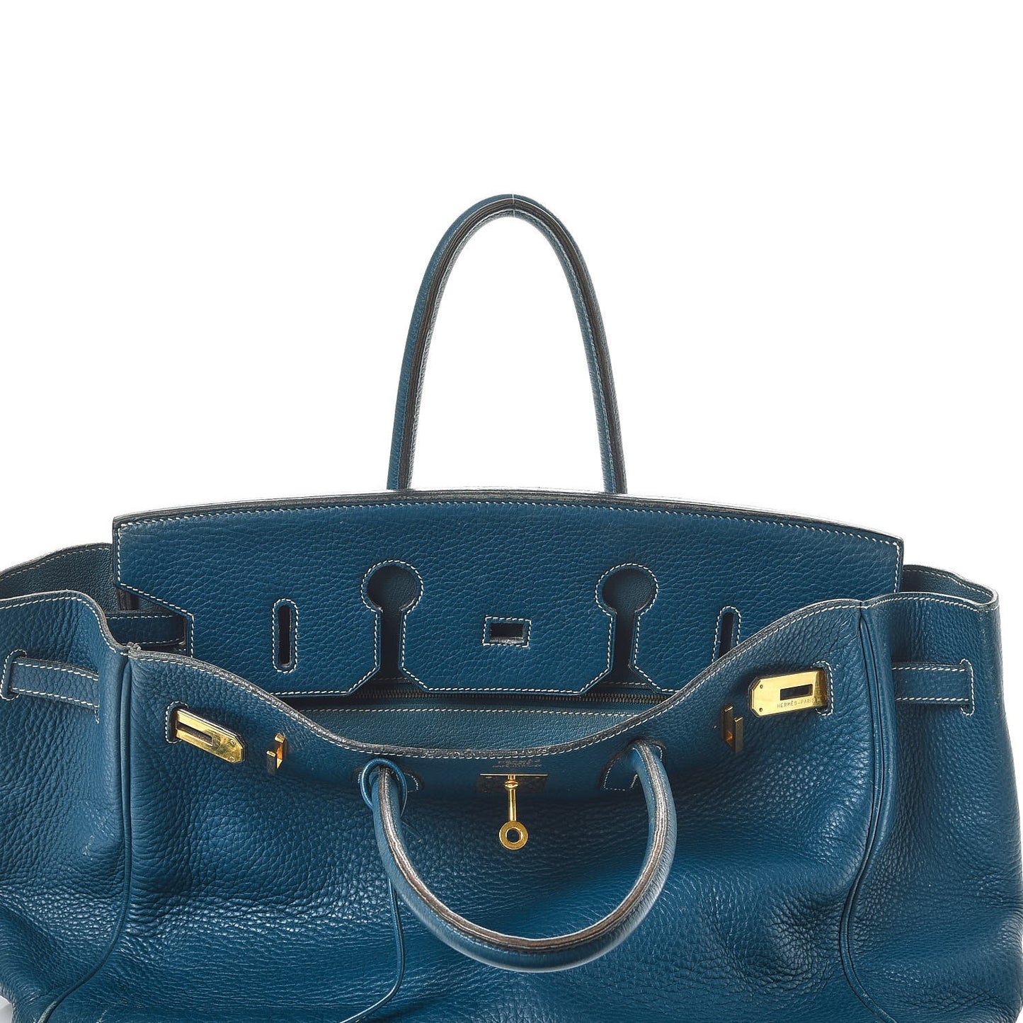 Taurillon Clemence Birkin 35 Bleu Thalassa