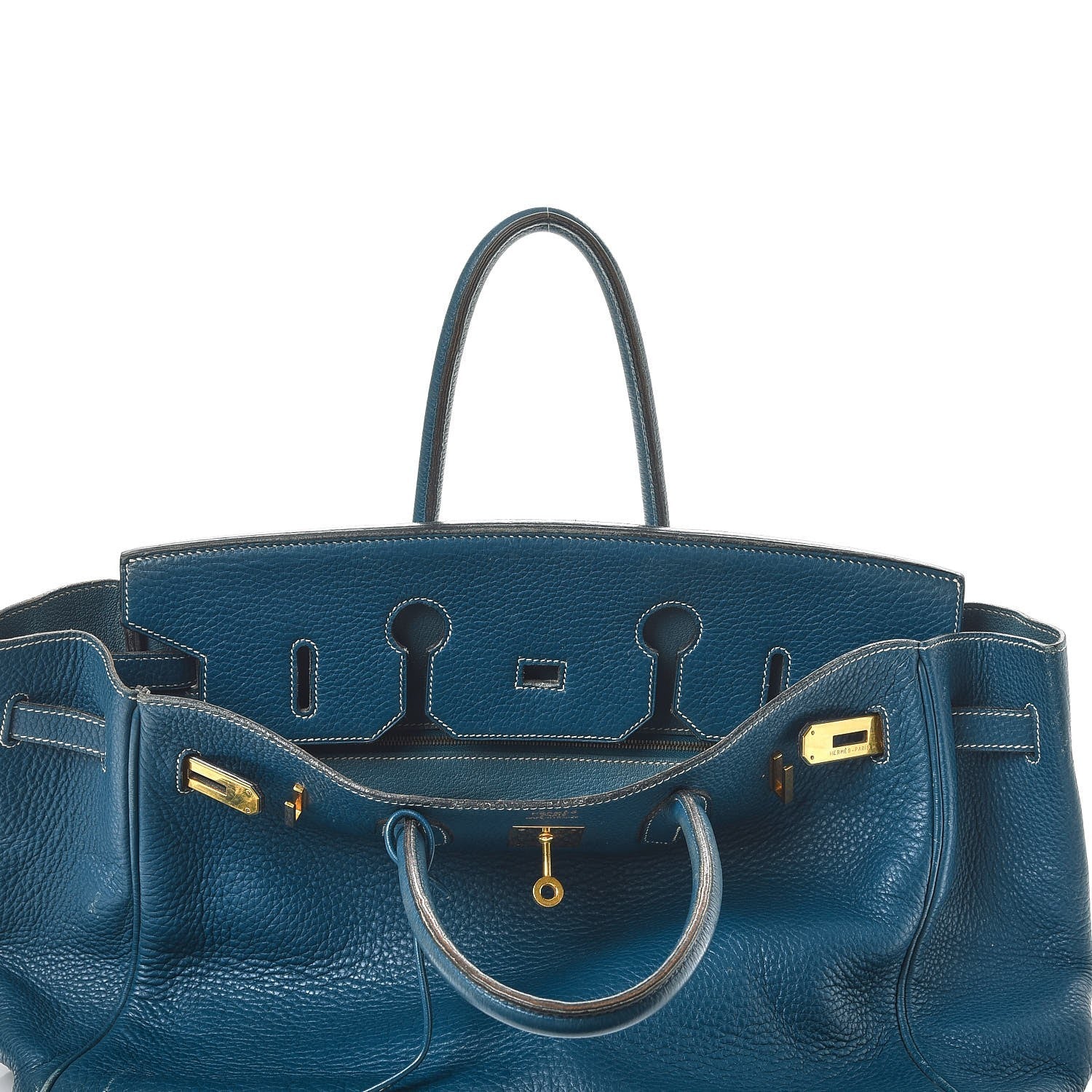 Hermes Taurillon Clemence Birkin 35 Bleu Thalassa 39 of 56