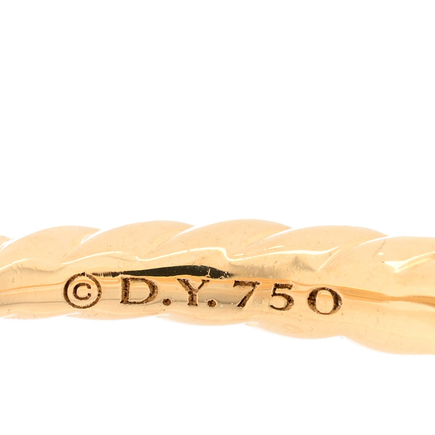 David Yurman 18K Yellow Gold Diamond 4.5mm Stax Single Row Chain Link Ring 49 5 4 of 5