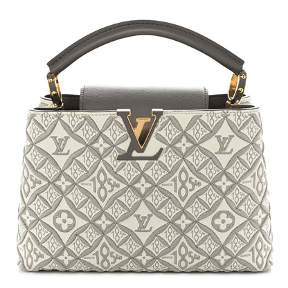 Louis Vuitton Calfskin Since 1854 Embroidered Capucines BB Ecru Taupe 1 of 10