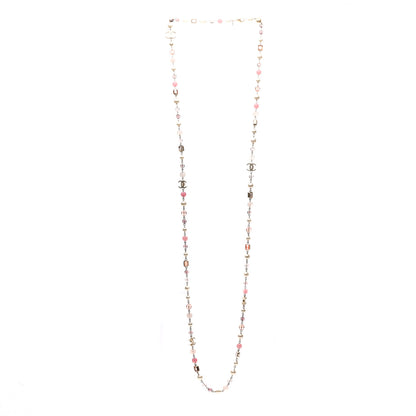 Chanel Pearl Beaded Enamel CC Long Necklace Gold Multicolor 3 of 5