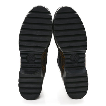 Louis Vuitton Suede Calfskin Monogram Laureate Platform Desert Boots 39 Black 5 of 9