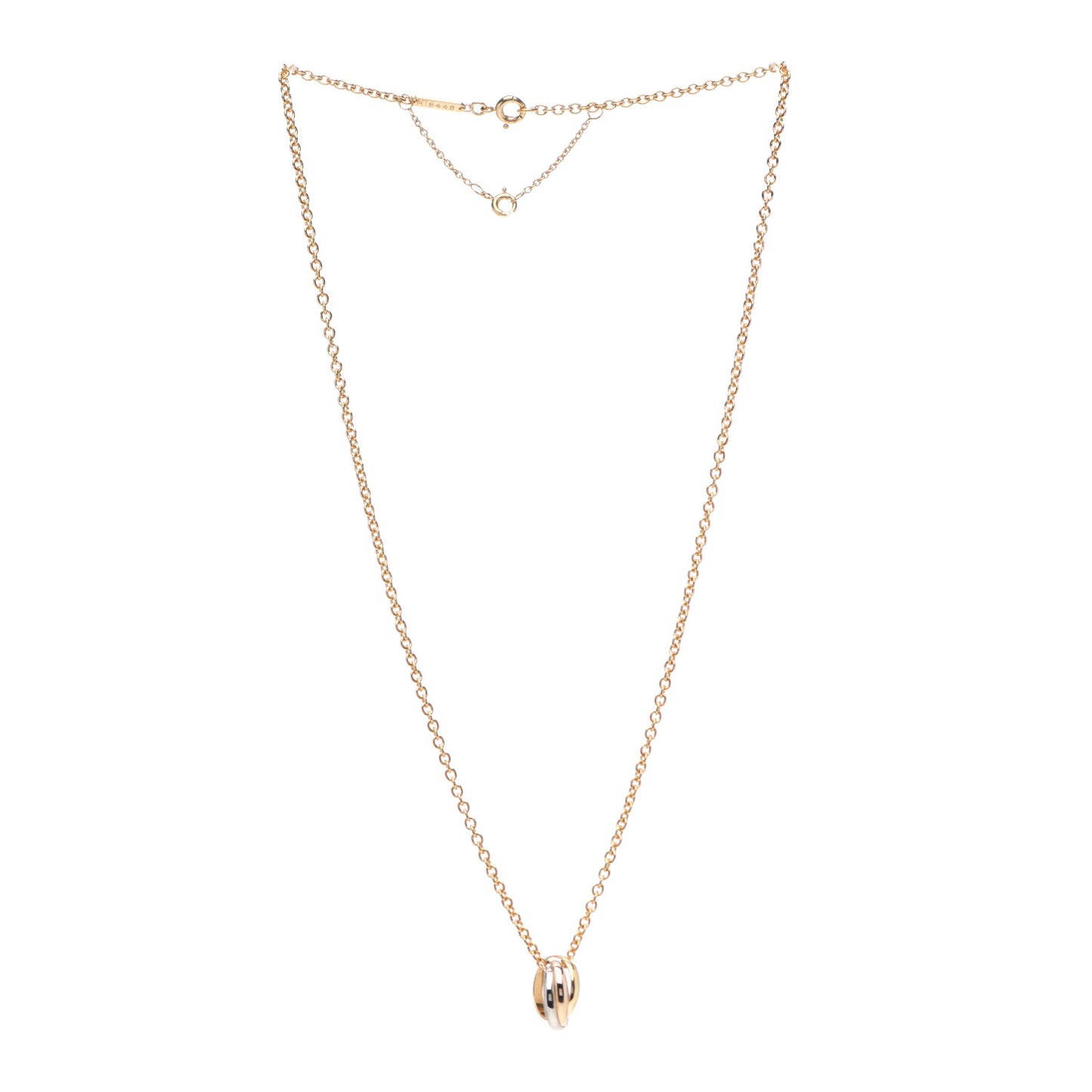 18K Pink Yellow White Gold Baby Trinity Pendant Necklace
