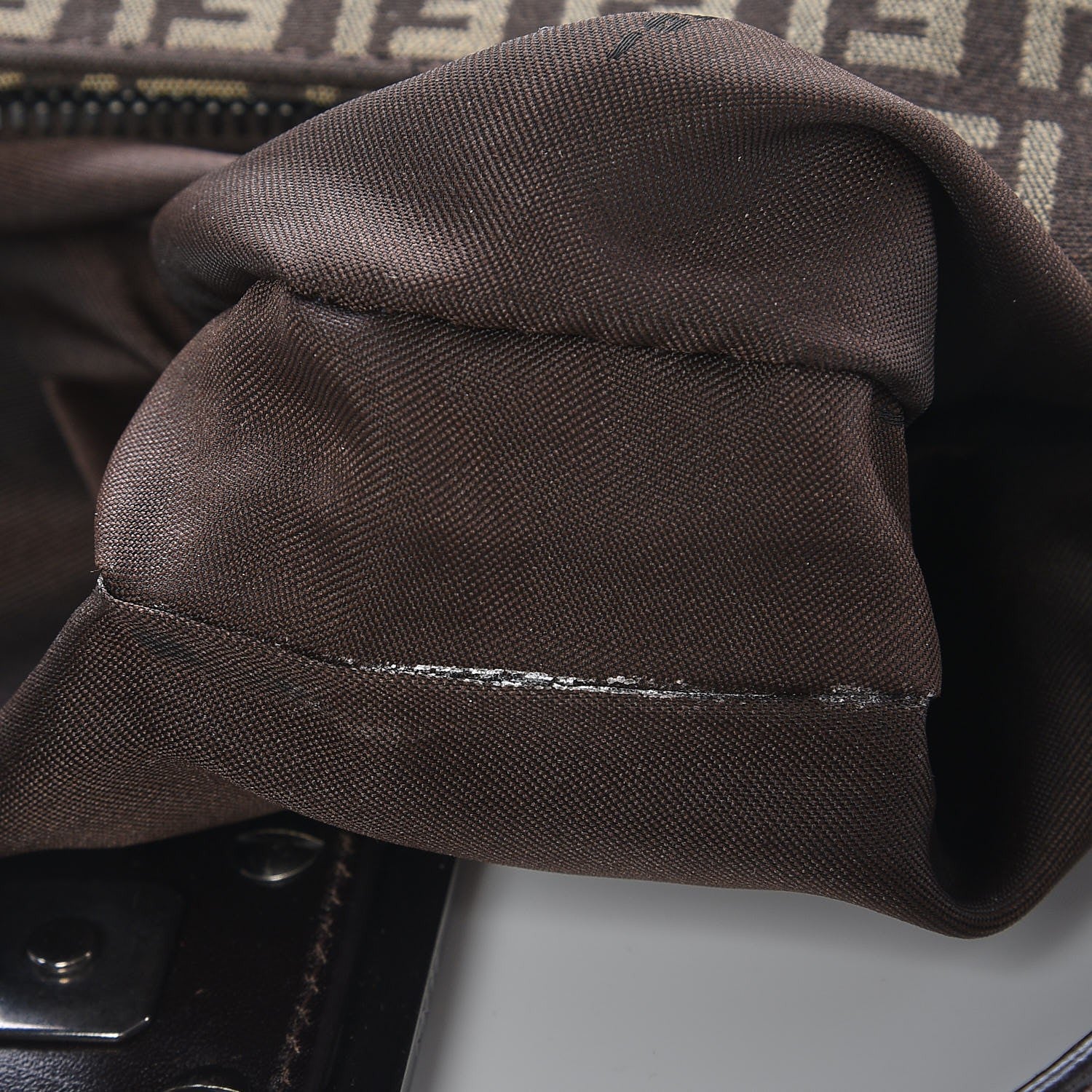Fendi Zucchino Vitello Small Hobo Testa di Moro Beige 8 of 8