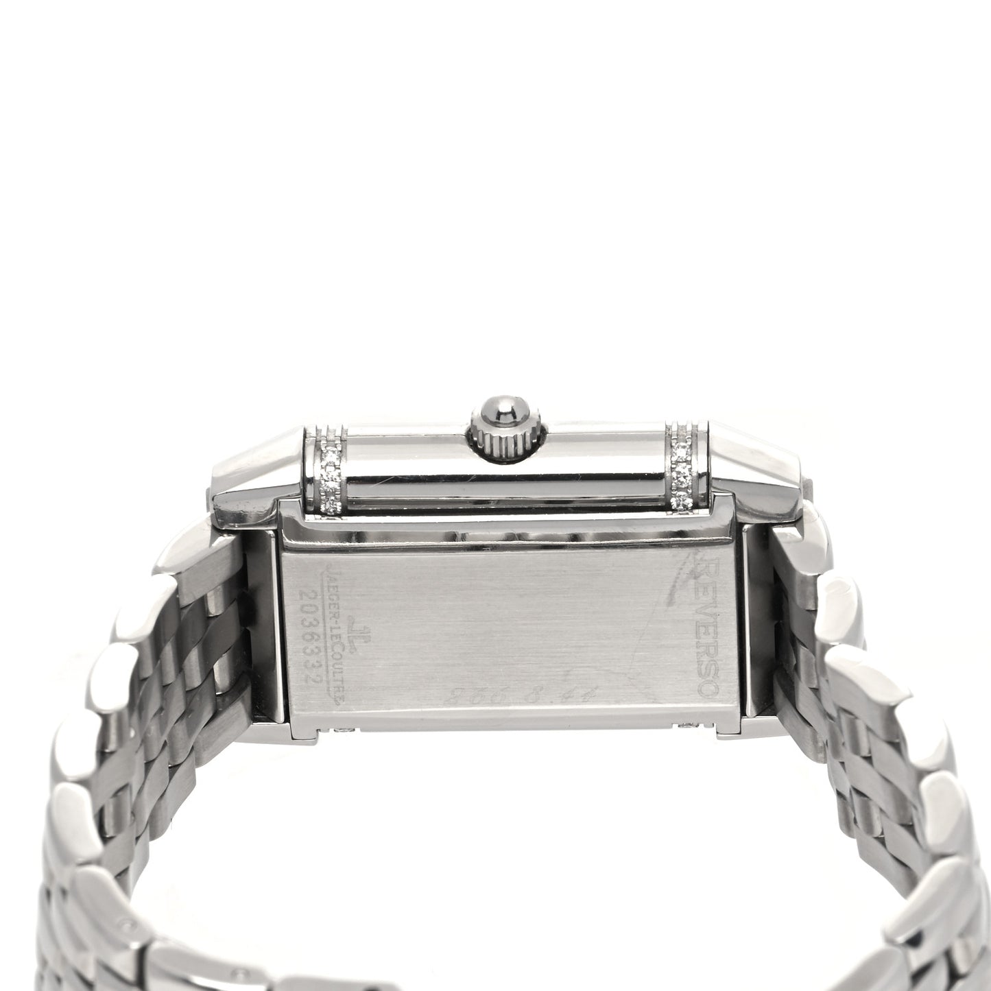 Stainless Steel Diamond Mother of Pearl 20mm Reverso Classic Duetto Manual Winding Watch 266.882.443