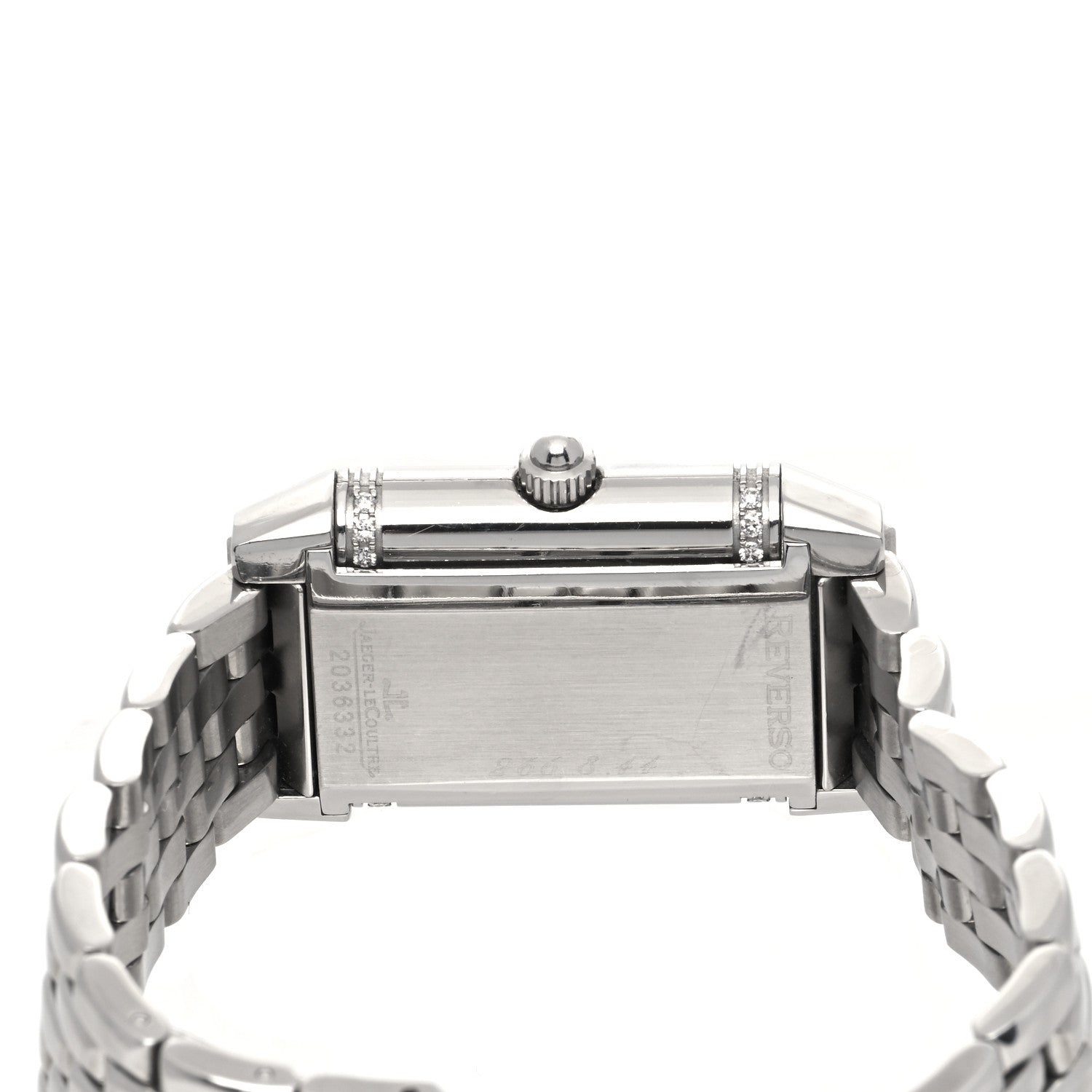 Jaeger-LeCoultre Stainless Steel Diamond Mother of Pearl 20mm Reverso Classic Duetto Manual Winding Watch 266.882.443 5 of 7