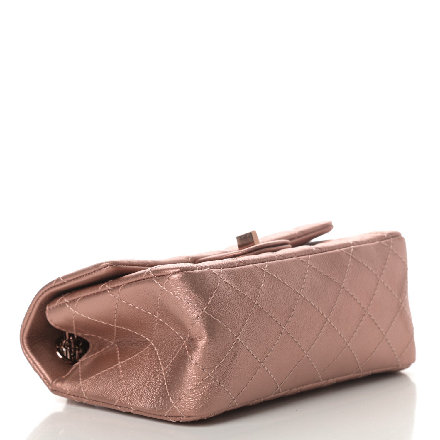 Chanel Metallic Grained Calfskin Quilted 2.55 Reissue Mini Flap Copper Pink 4 of 11