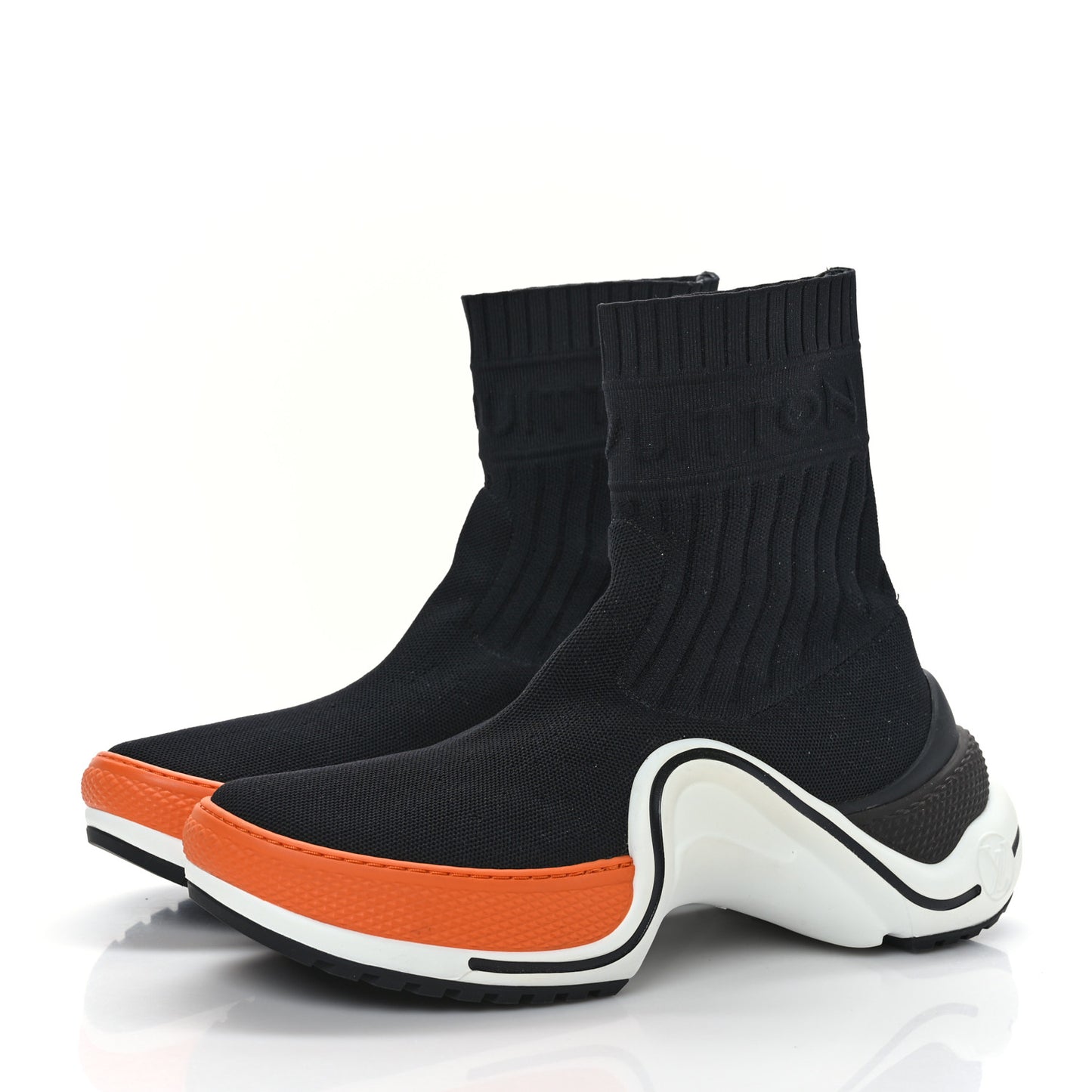 Stretch Textile LV Archlight Sneaker Boots 38 Black Orange