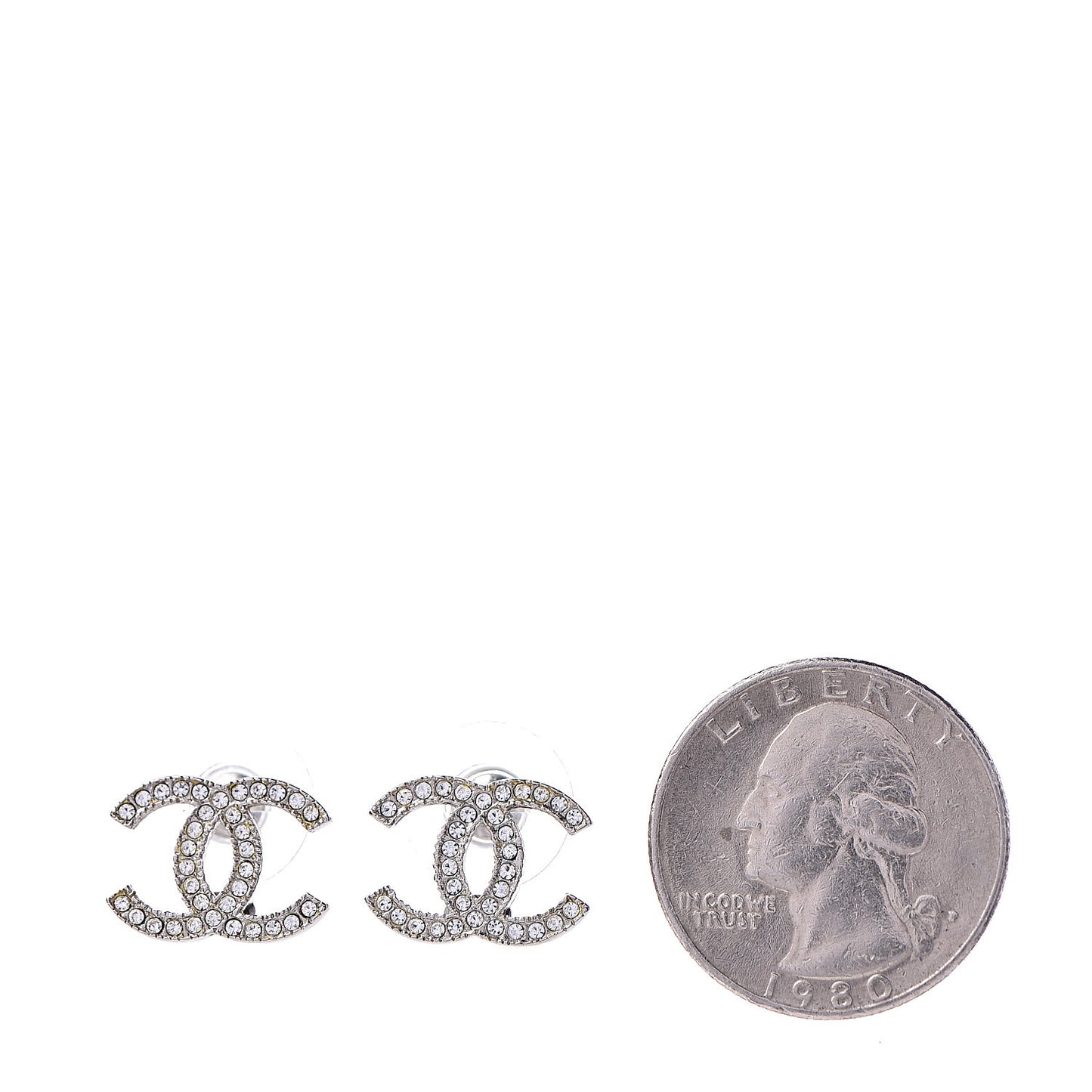 Crystal Timeless CC Earrings Silver