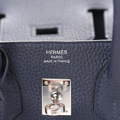 Hermes Togo Swift Officier Birkin 25 Bleu Nuit Vert Cypress 19 of 35