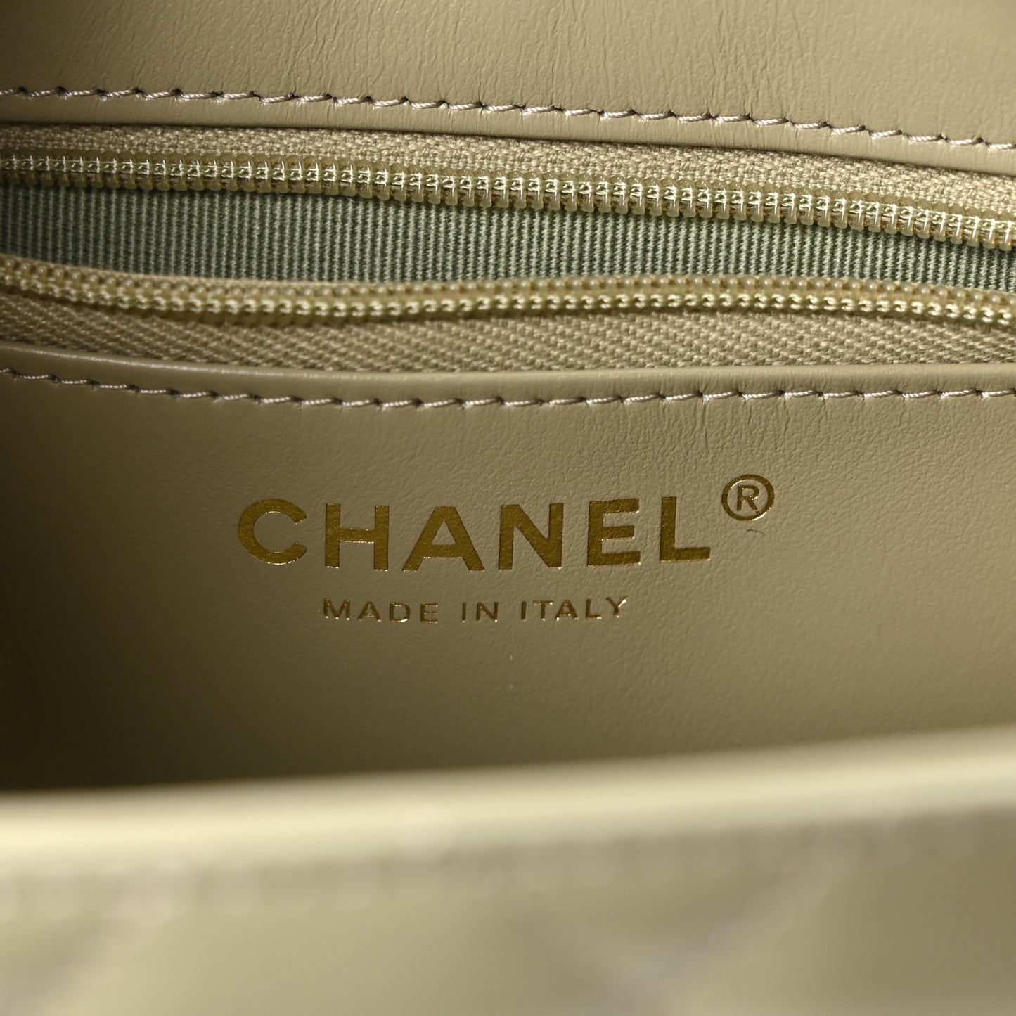 Shiny Aged Calfskin Quilted Nano Kelly Shopper Khaki