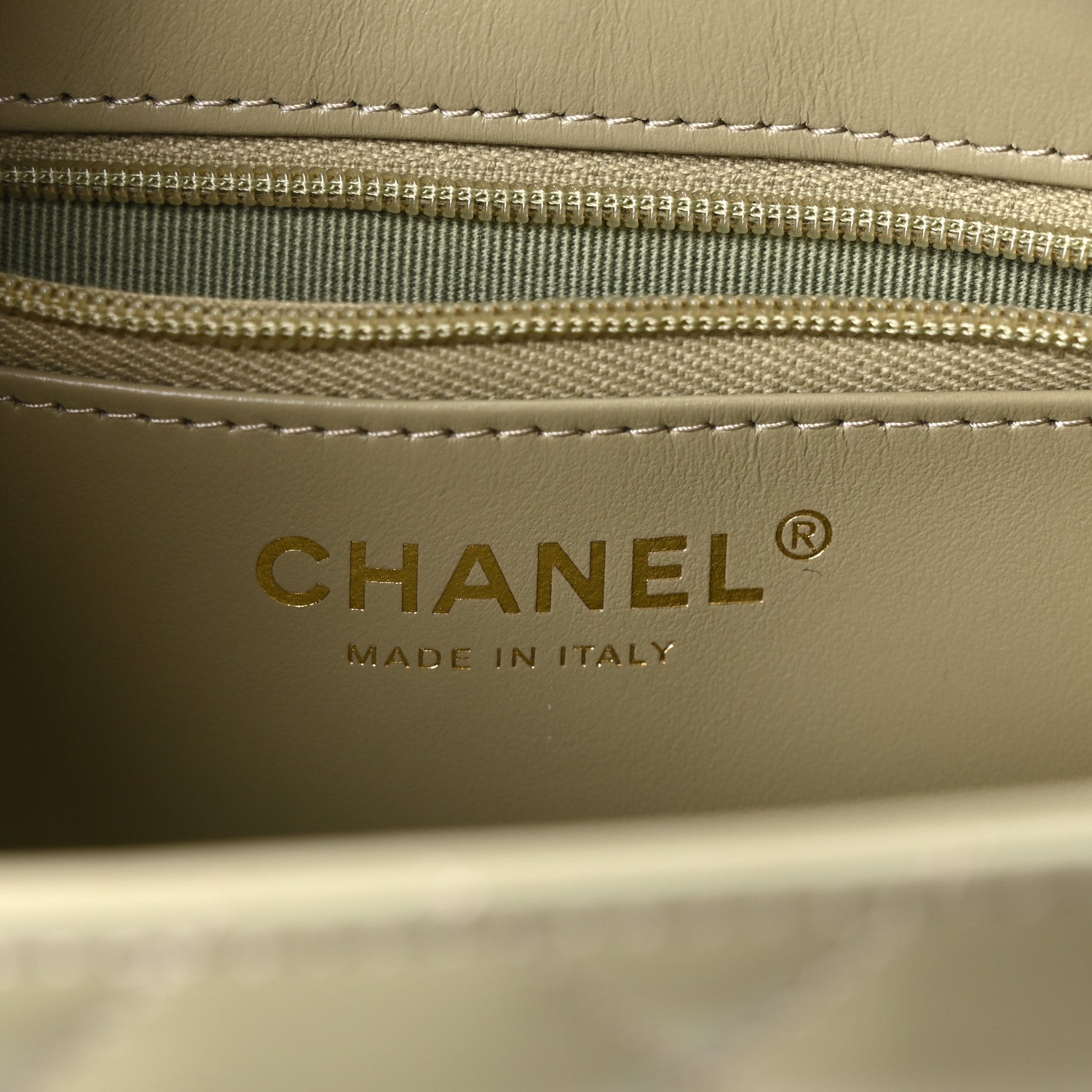 Chanel Shiny Aged Calfskin Quilted Nano Kelly Shopper Khaki 6 of 11