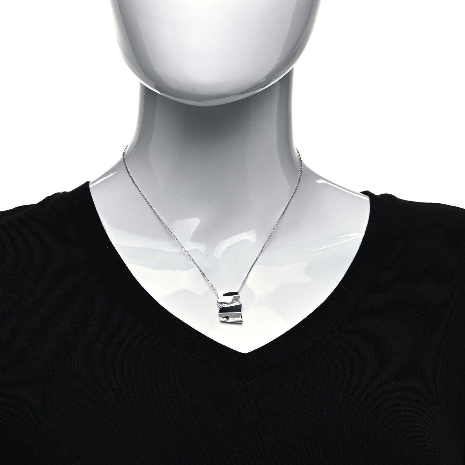 Tiffany Sterling Silver Frank Gehry Fold Pendant Necklace 2 of 5