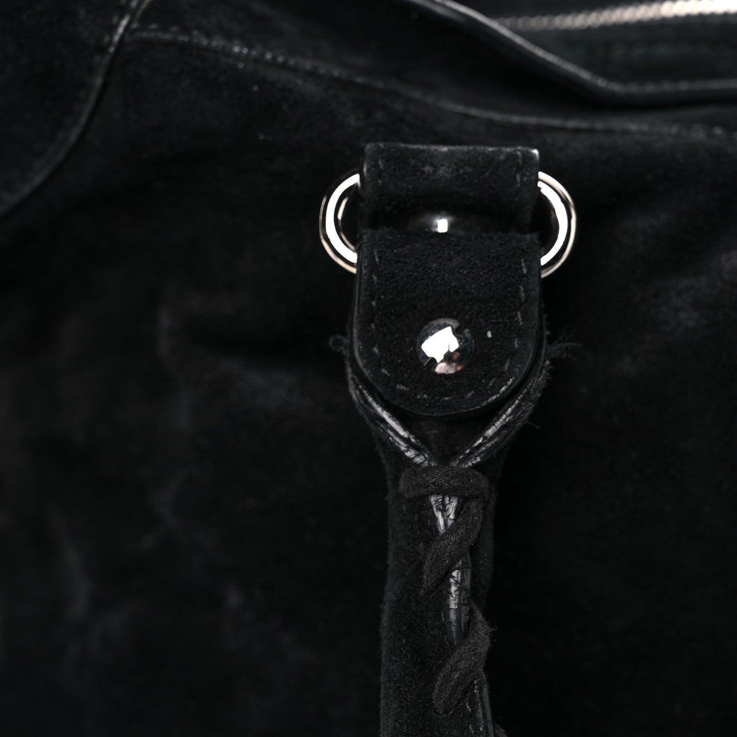 Baby Daim Suede Classic Silver Hardware City Black