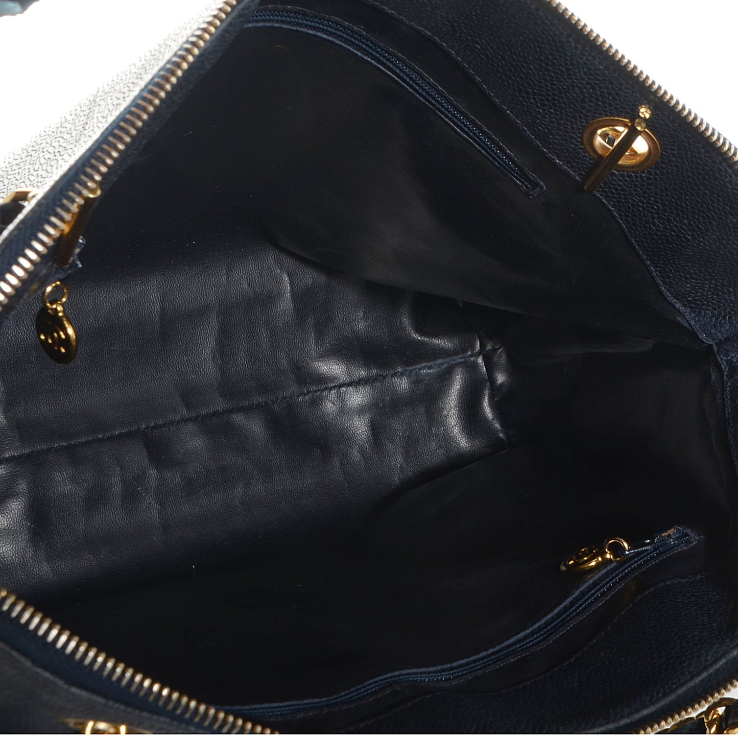 Caviar CC Shoulder Bag Navy Blue