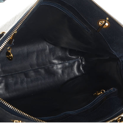Chanel Caviar CC Shoulder Bag Navy Blue 5 of 9