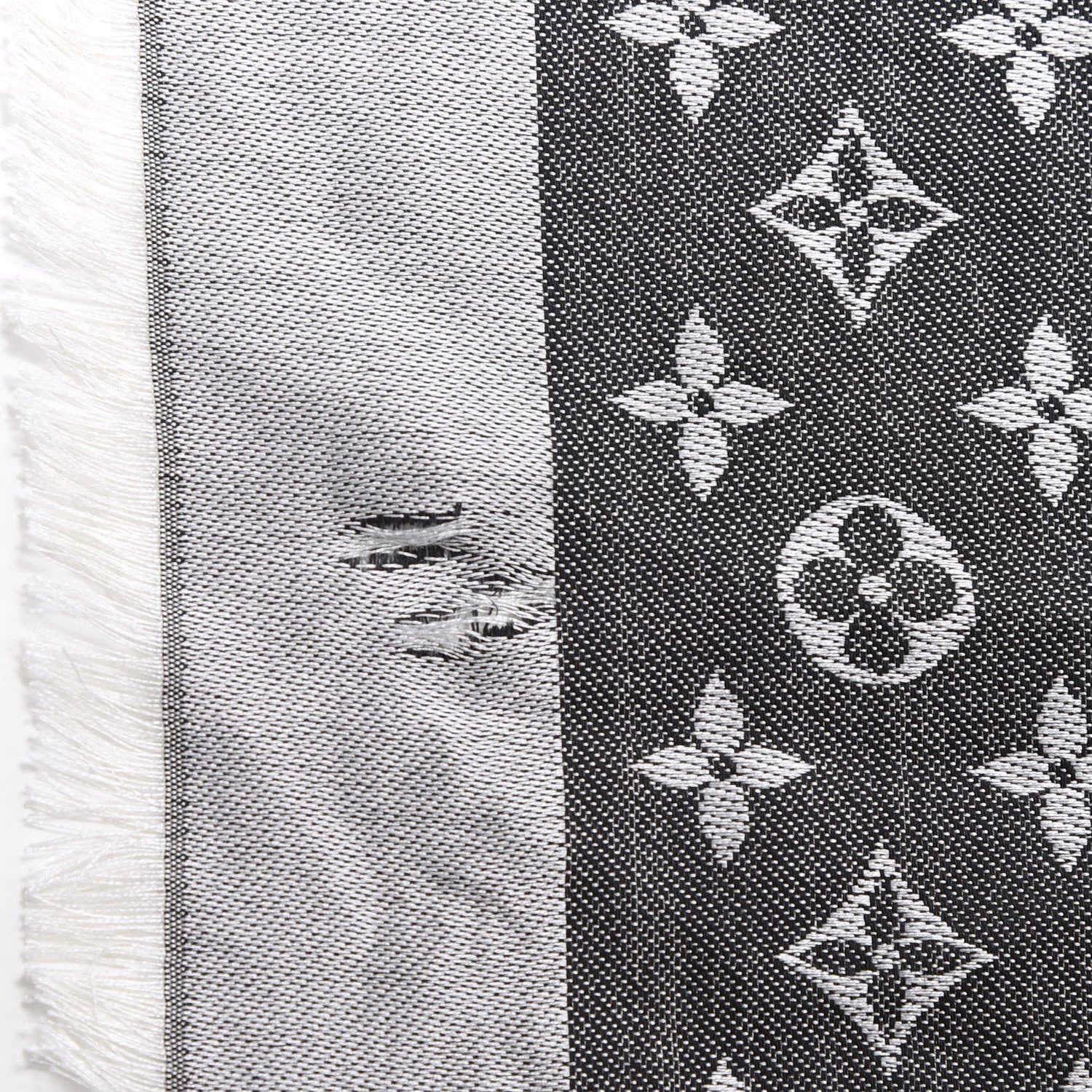 Louis Vuitton Silk Wool Monogram Denim Shawl Black 3 of 4