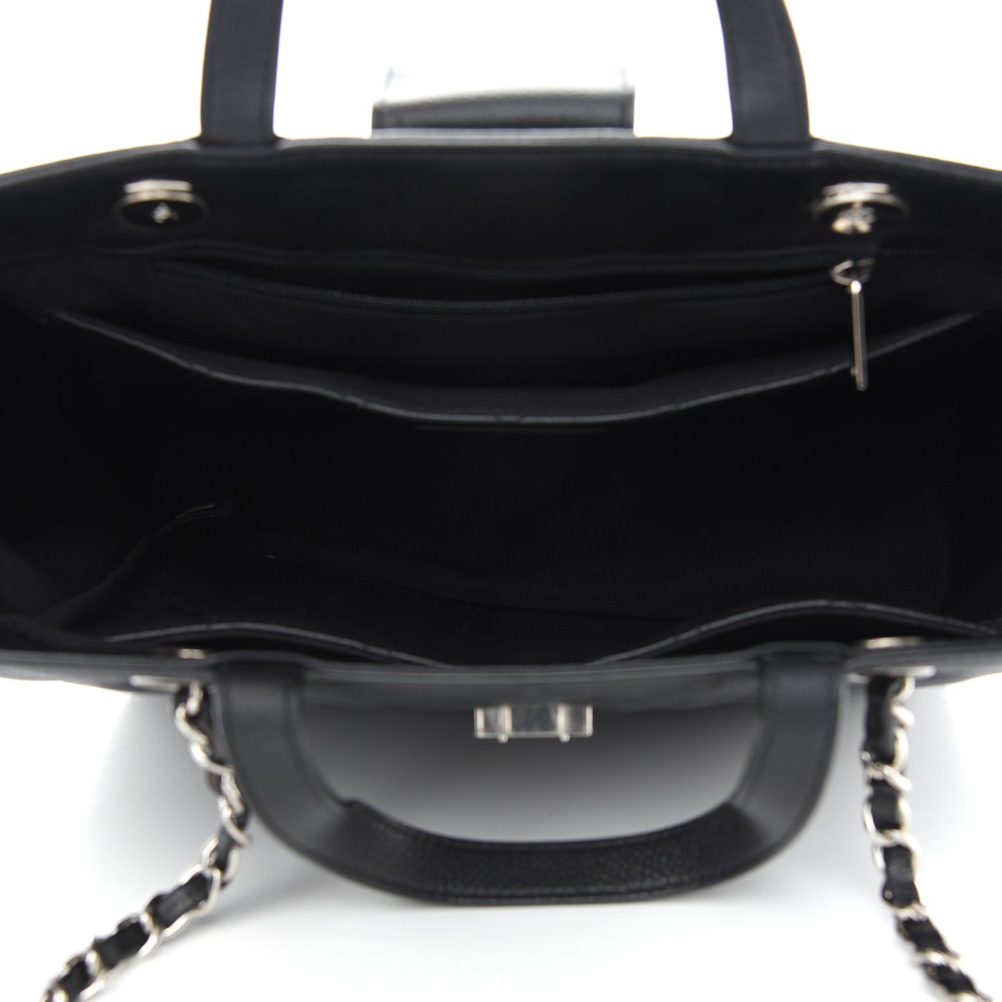 Caviar Quilted Small CC Box Shopping Tote Black