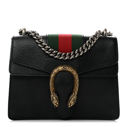 Gucci Calfskin Web Mini Dionysus Shoulder Bag Black 1 of 11