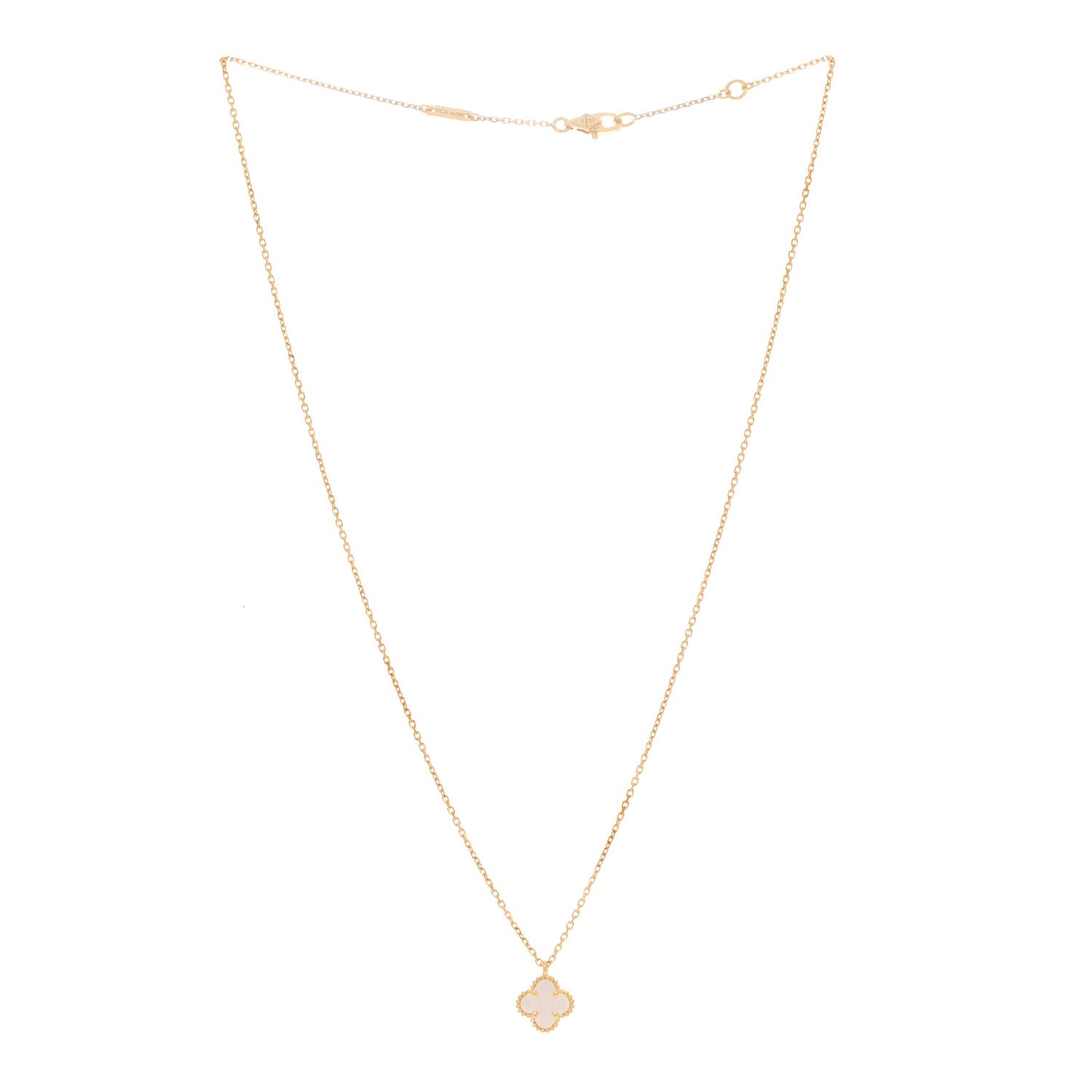 18K Yellow Gold Mother of Pearl Sweet Alhambra Pendant Necklace