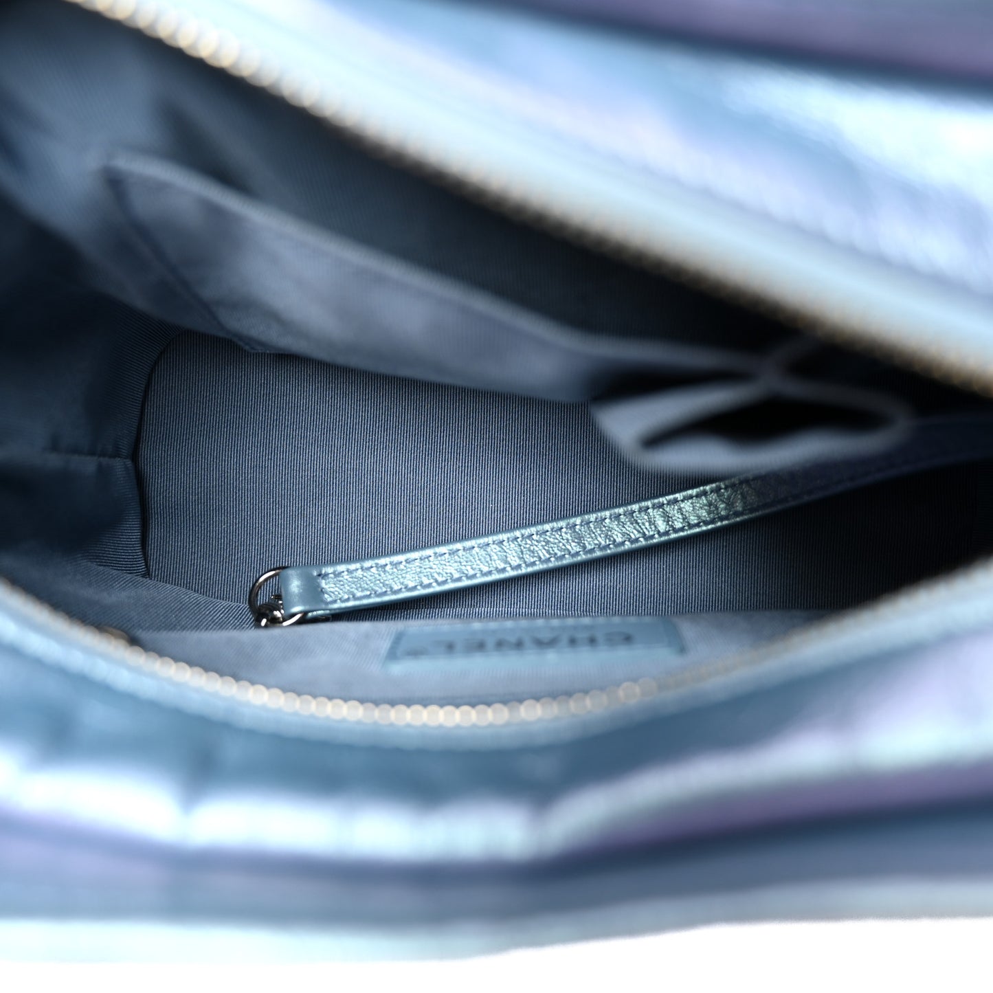 Iridescent Lambskin Calfskin Quilted Small Gabrielle Hobo Blue