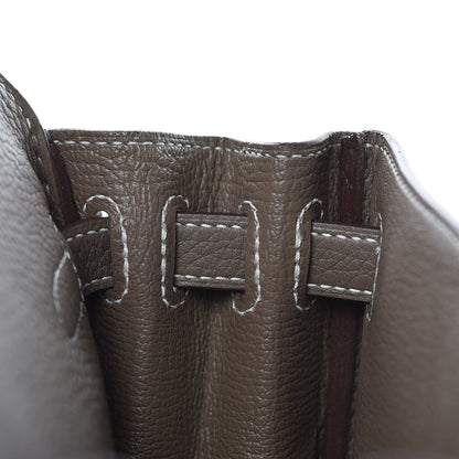 Hermes Taurillon Clemence Kelly Ado Backpack Etoupe 17 of 21