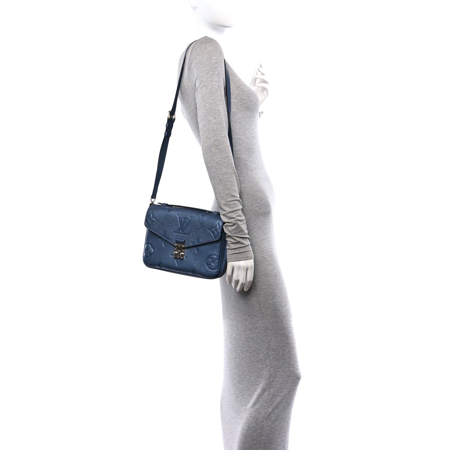 Louis Vuitton Metallic Empreinte Monogram Giant Pochette Metis Navy Nacre 3 of 9