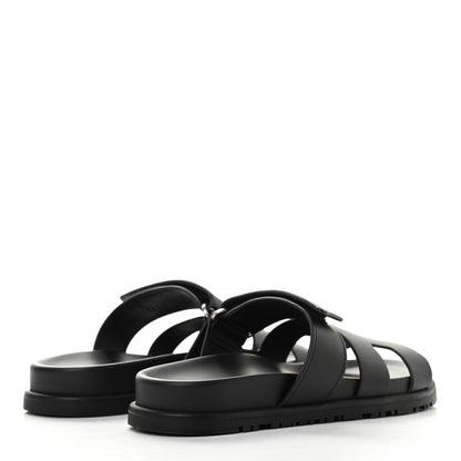 Hermes Calfskin Womens Chypre Sandals 36 Black 3 of 9