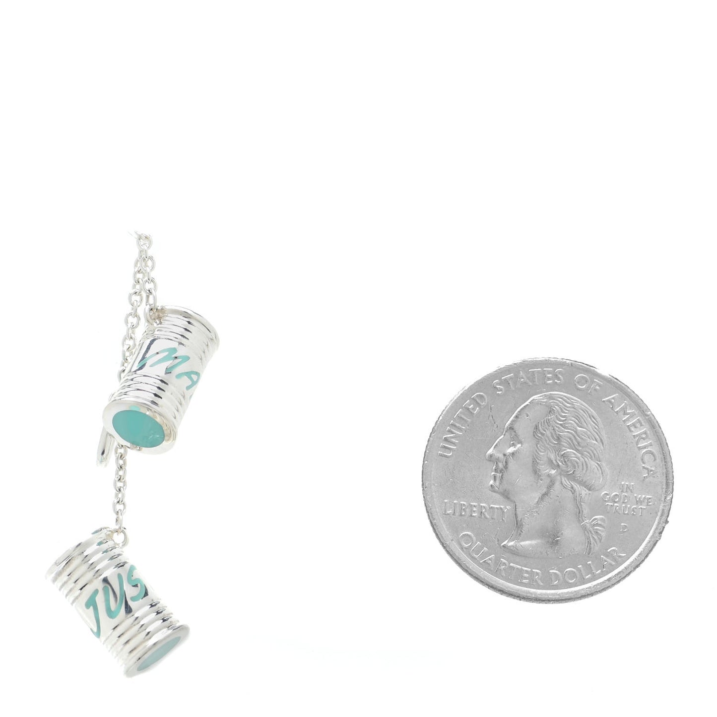 Sterling Silver Enamel Just Married Can Charm Blue