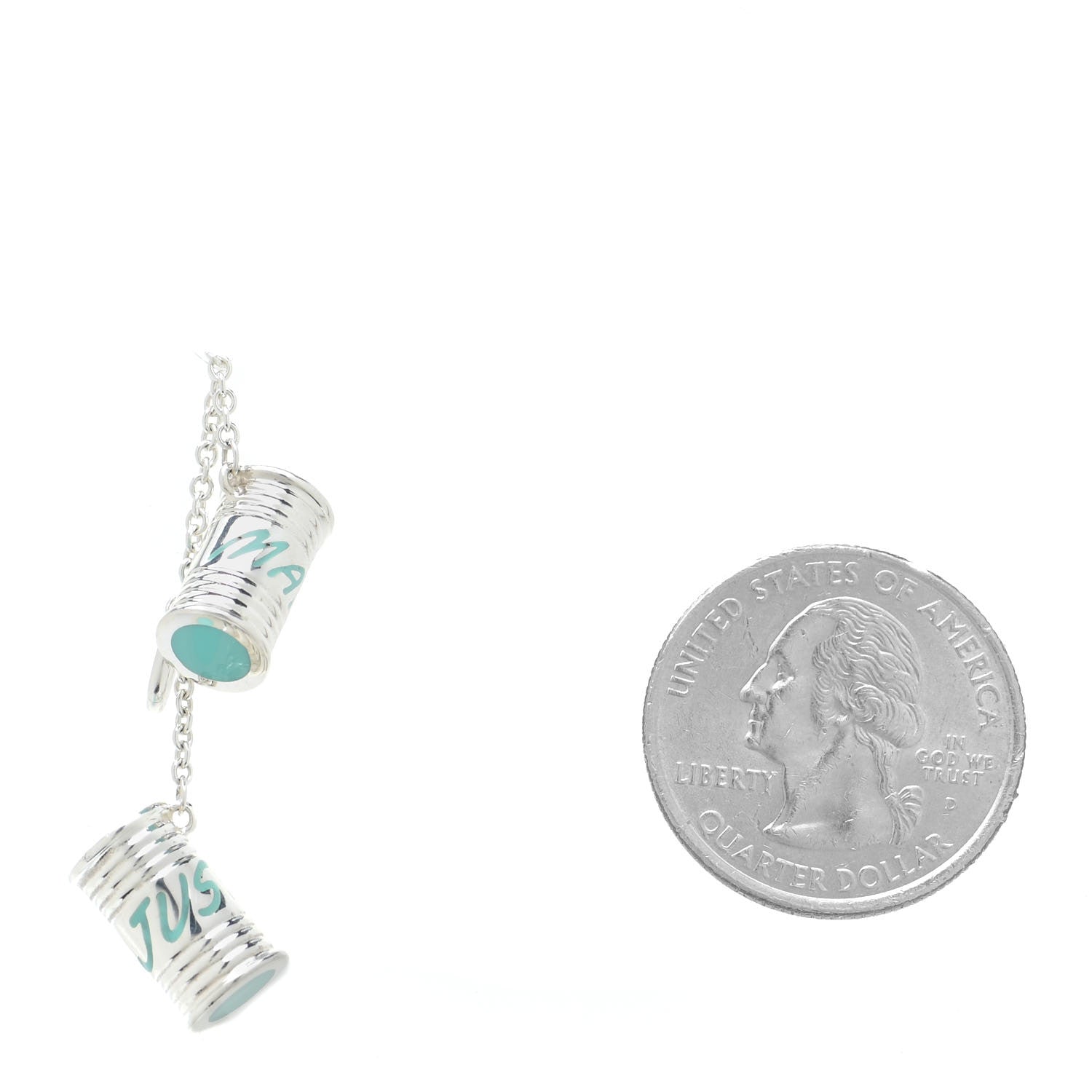 Tiffany Sterling Silver Enamel Just Married Can Charm Blue 2 of 4