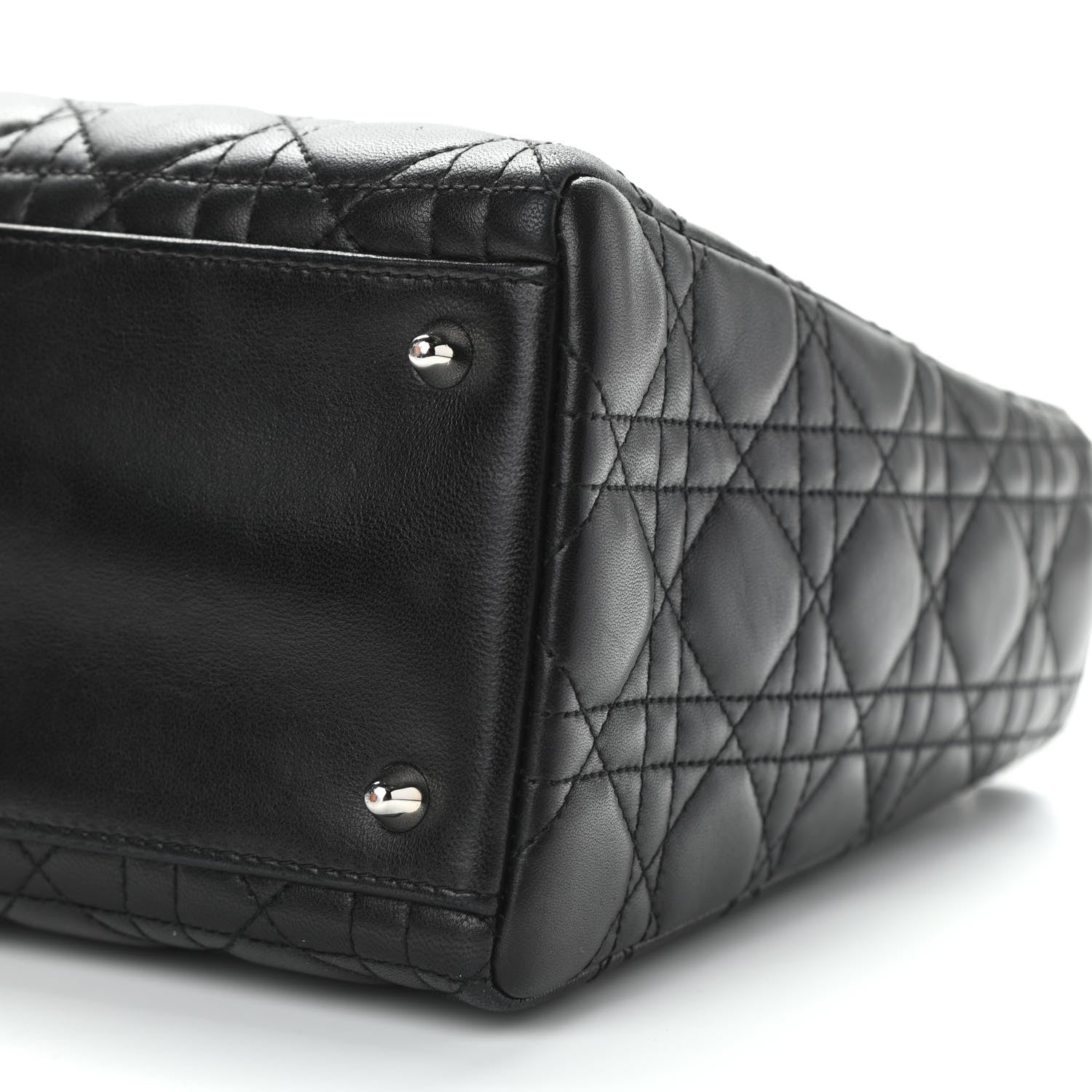 Christian Dior Lambskin Cannage Medium Lady Dior Black 9 of 9