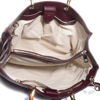 Gucci Leather Large Bamboo Shopper Tote Burgundy 5 of 9