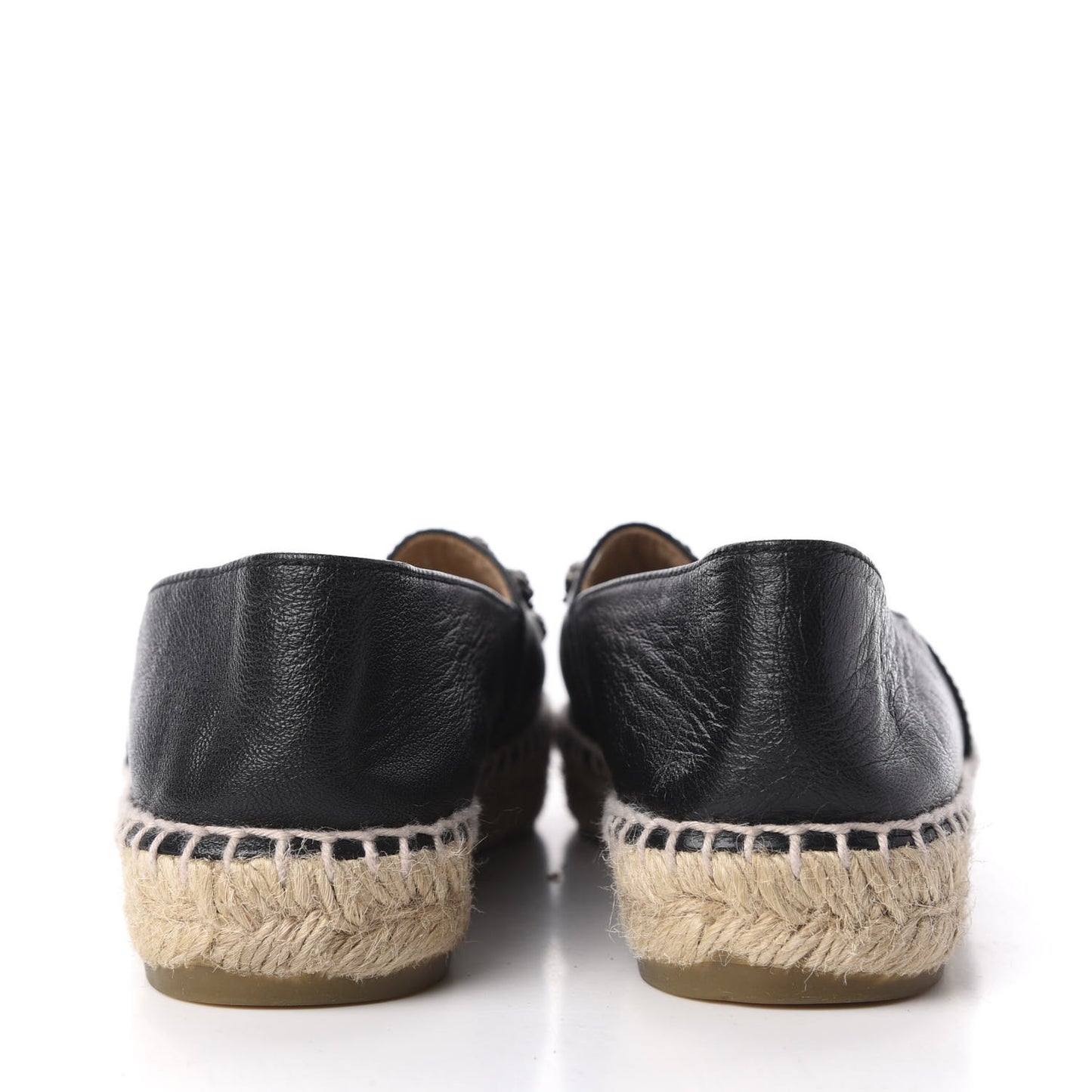 Lambskin Camellia CC Stud Espadrilles 35 Black