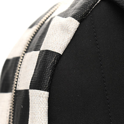 Saint Laurent Calfskin Checked Print Nuxx Backpack Black White 11 of 12