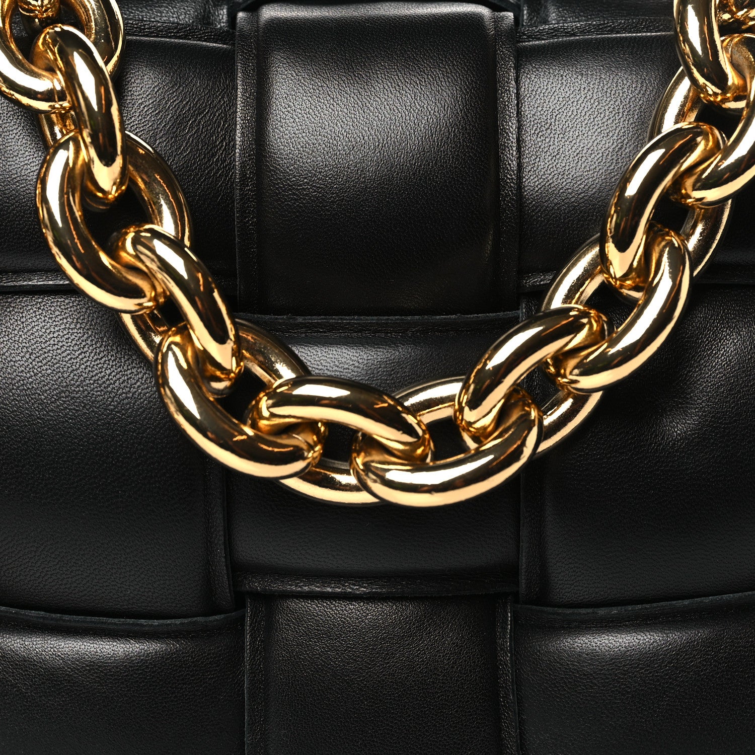 Bottega Veneta Lambskin Maxi Intreccio Padded Chain Cassette Crossbody Bag Black 8 of 10