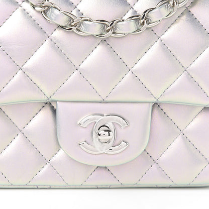 Chanel Iridescent Calfskin Quilted Mini Square Flap Light Purple 10 of 11