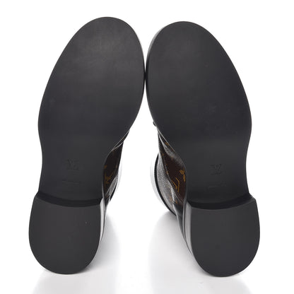 Louis Vuitton Calfskin Monogram Wonderland Flat Ranger Boots 39 Black 5 of 9