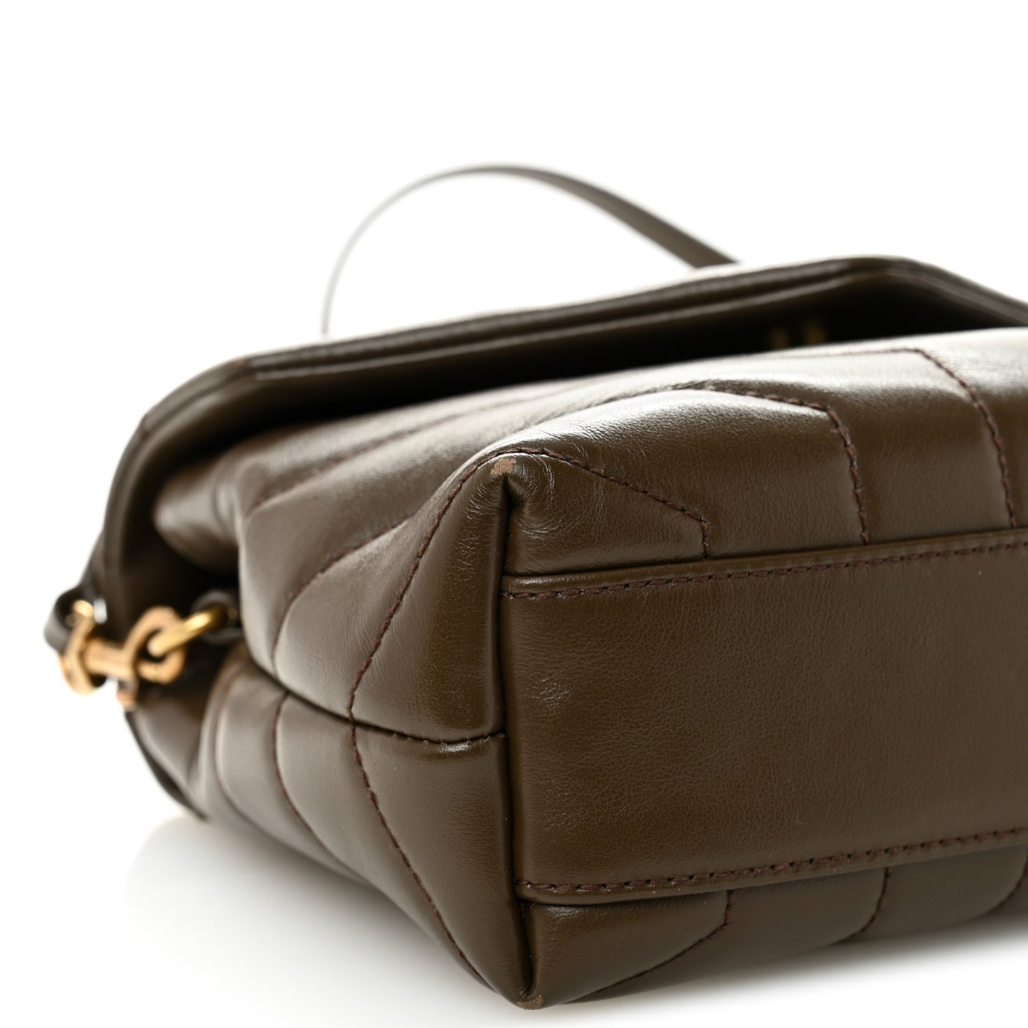 Calfskin Y Quilted Monogram Toy Loulou Crossbody Bag Soil Brown