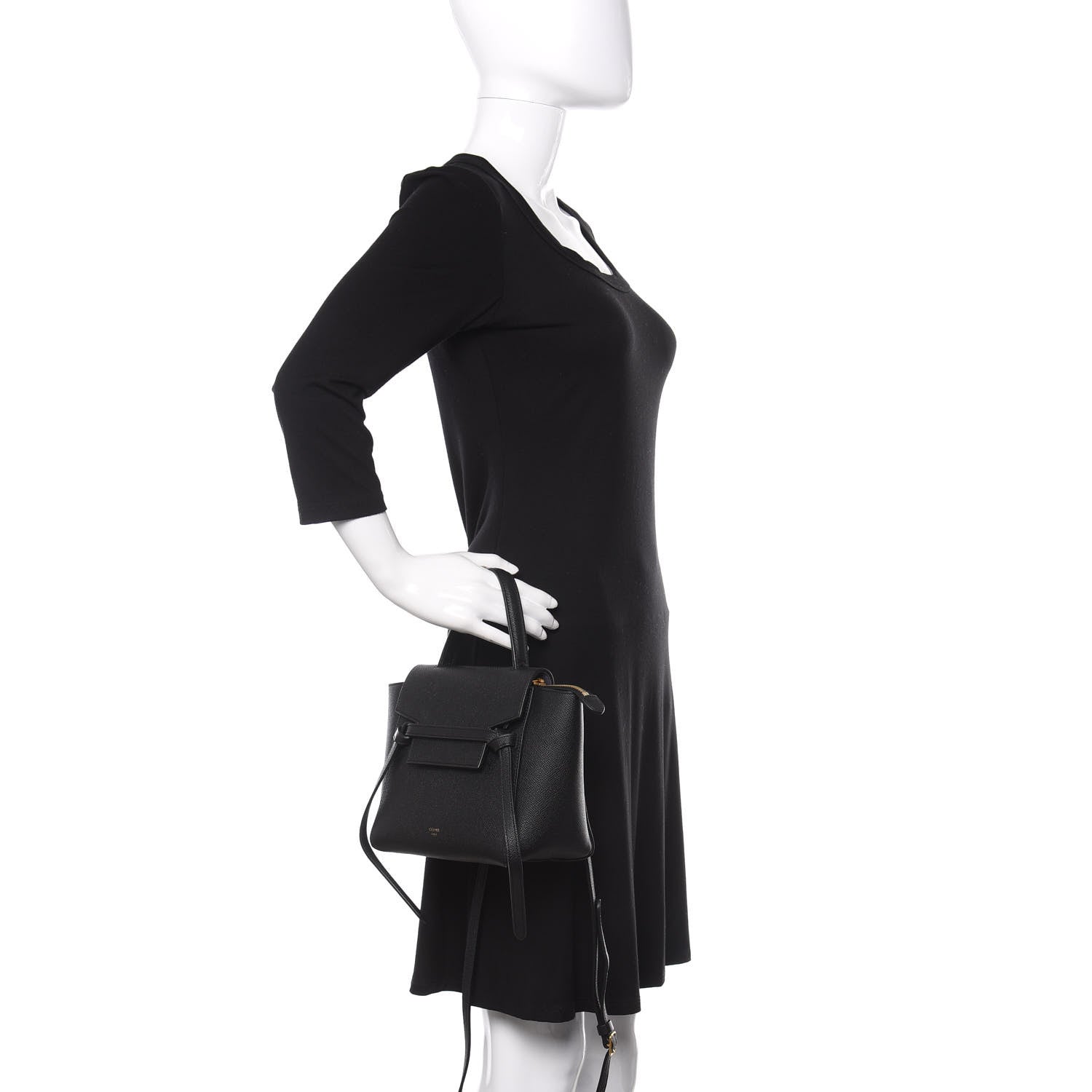 Celine Grained Calfskin Nano Belt Bag Black 3 of 10